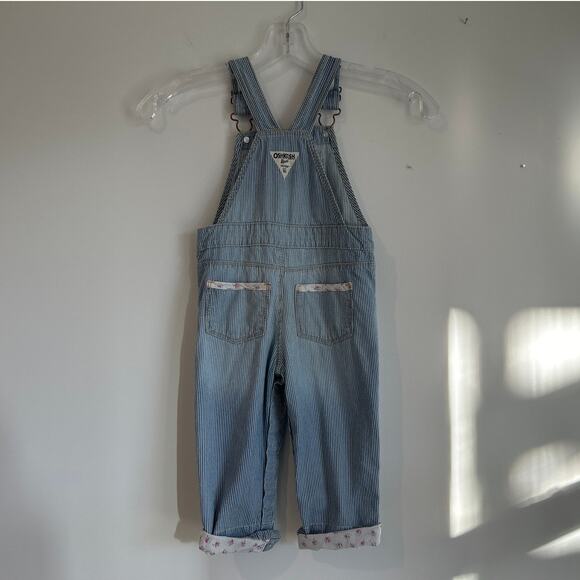 OshKosh B'gosh Overalls - 24 Months - Cute Floral Trim - Picture 4 of 7